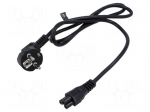 Cable | 3x0.75mm2 | CEE 7/7 (E/F) plug angled,IEC C5 female | PVC