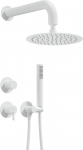 Concealed shower set with overhead shower