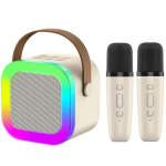 Riff K12 Portable BT Karaoke System with 2 Wireless mics White