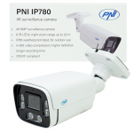 PNI IP780 8MP, 4K, IP video surveillance camera, 6 IR LEDs, IP66, white