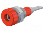 Laboratory connector: 2mm banana | socket | 10A | 23mm | red | 60VDC
