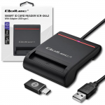 Qoltec Smart ID chip card reader SCR-0642|USB 2.0 + USB-C Adapter