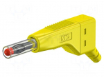 Laboratory connector: 4mm banana | plug | 32A | 30VAC | 60VDC | yellow