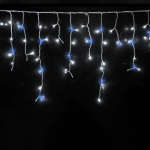 Christmas garland - icicles for facades and indoors, cold white, 5.5m, 4.08W, IP44, 100 LED