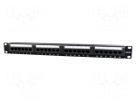 Patch panel | black | Number of ports: 24 | 19" | Cat: 5e | rack 19"