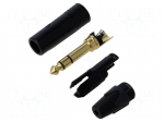 Connector: Jack 6,3mm | plug | male | stereo | ways: 3 | straight | black
