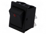 ROCKER | DPST | Pos: 2 | OFF-ON | 16A/250VAC | black | Body: black