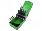 Drill set | for metal | high speed steel | plastic cassette | 33pcs.