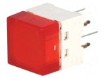 Switch: keypad | Pos: 2 | SPST-NO | 0.05A/24VDC | red | LED | red | THT