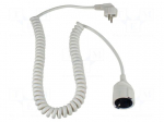 Extension lead | 3G1.5mm2 | PVC | white | Sockets no: 1 | coiled | 16A