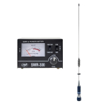 PNI ML75 CB antenna, 75 cm, 300W, foldable and PNI SWR-300 reflectometer for SWR measurement, black