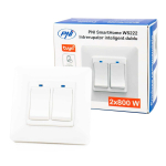 PNI SmartHome WS222 Dual Light Switch for Internet Light Control with Tuya Smart App, Amazon Alexa and Google Home compatible