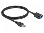 Cable | USB A plug,USB B socket | 1m | black | 26AWG,27AWG | 5Gbps