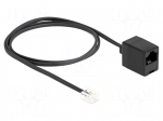 Cable: telephone | RJ11 plug,RJ45 socket | 1m | black | 28AWG