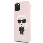 Back panel cover Karl Lagerfeld Apple iPhone 11 Pro Max Silicone Fullbody Ikonic Pink Pink