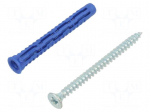 Plastic anchor | with screw | 6x50 | steel | 4ALL | 50pcs | 6mm