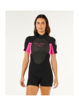 Pianka neoprenowa damska Rip Curl Omega Back Zip Springsuit - black/pink rozmiar: s
