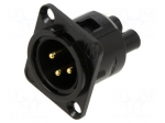 Connector: XLR | socket | male | PIN: 3 | straight | soldering | 16A