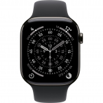 Apple Watch Series 11, Smartwatch Titanium Slate, Titanium Case, 46 mm, Black Sport Band M/L, Cellular