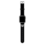Karl Lagerfeld Choupette Head viedpulksteņa siksniņa priek&scaron; Apple Watch (38/40/41 mm) | mākslīgā āda | melna
