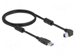 Cable | USB A plug,USB B plug 90&deg; left/right | gold-plated | 1m