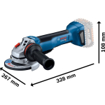 Bosch cordless angle grinder GWS 18V-10 P Professional, 125mm (blue/black, 2x Li-ion battery 5.0Ah, in L-BOXX)