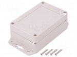 Enclosure: multipurpose | X: 70mm | Y: 105mm | Z: 40mm | ABS | grey | gasket