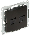 SIMON 54 MODULE BLACK COMPUTER SOCKET 2X UAE 8 CAT.6 UTP WITH DUST COVER FLAT