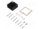Heatsink: extruded | grilled | black | L: 35mm | W: 35mm | H: 19.5mm