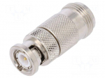 Adapter | BNC male,N female | Insulation: teflon | 50&Omega; | straight