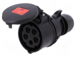 Connector: AC supply 3-phase | plug | female | 16A | 400VAC | IP44