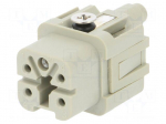 Connector: HDC | female | HDC | PIN: 5 | 4+PE | size 1 | 10A | 250V