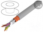 Wire | Li-2Y-CY-PIMF | 3x2x0,22mm2 | PVC | grey | 250V