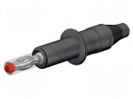 Plug | 4mm banana | 32A | 600V | black | insulated | 2.5mm2 | 71mm