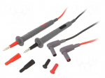 Set of test leads | Inom: 20A | Len: 1m | 4mm banana plug-probe tip