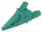 Crocodile clip | 20A | green | max.39mm | 1kV | Connection: 4mm socket