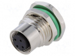 Socket | M12 | PIN: 4 | female | D code-Ethernet | THT | IP67 | 250V | 4A