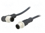 Cable: for sensors/automation | PIN: 4 | M12-M12 | 1m | plug | plug | 250V