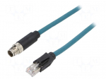 Cable: for sensors/automation | PIN: 8 | male | RJ45 plug,M12 male