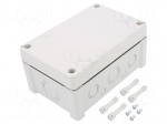 Enclosure: junction box | X: 122mm | Y: 187mm | Z: 90mm | wall mount | ABS