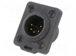 Connector: XLR | socket | male | PIN: 5 | straight | soldering | black | 3A