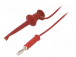 Test lead | 5A | clip-on hook probe,banana plug 4mm | Urated: 300V