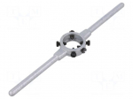 Diestock | Grip capac: BSW 5/16",M7-M9 | L: 224mm | &Oslash;: 25mm | Thk: 9mm