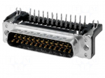 Connector: D-Sub | PIN: 25 | socket | male | on PCBs | angled 90&deg; | THT