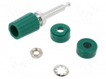 Laboratory connector: 4mm banana | socket | 2500V | 15A | green | brass