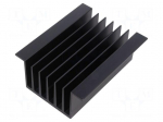 Heatsink: extruded | black | L: 100mm | W: 81mm | H: 40mm | 1.2K/W