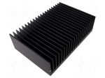 Heatsink: extruded | grilled | black | L: 200mm | W: 300mm | H: 83.5mm