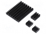 Heatsink | black | aluminium | 3pcs | thermal adhesive tape