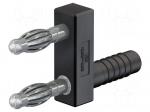 Laboratory connector: 4mm banana | stackable safety shunt | 32A
