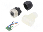 Connector: M12 | plug | PIN: 4 | female | angled 90&deg; | IP67 | for cable